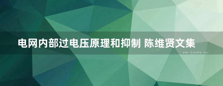 电网内部过电压原理和抑制 陈维贤文集